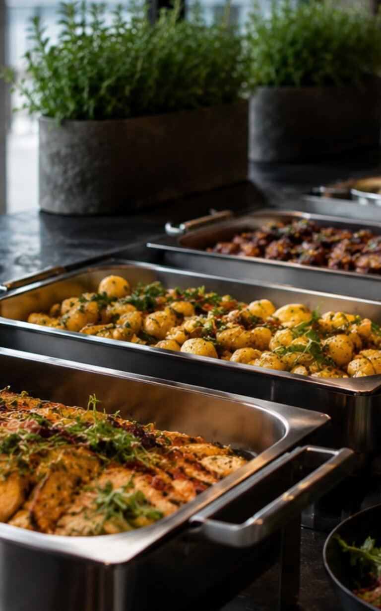 Team Lunch Catering mit warmem Buffet